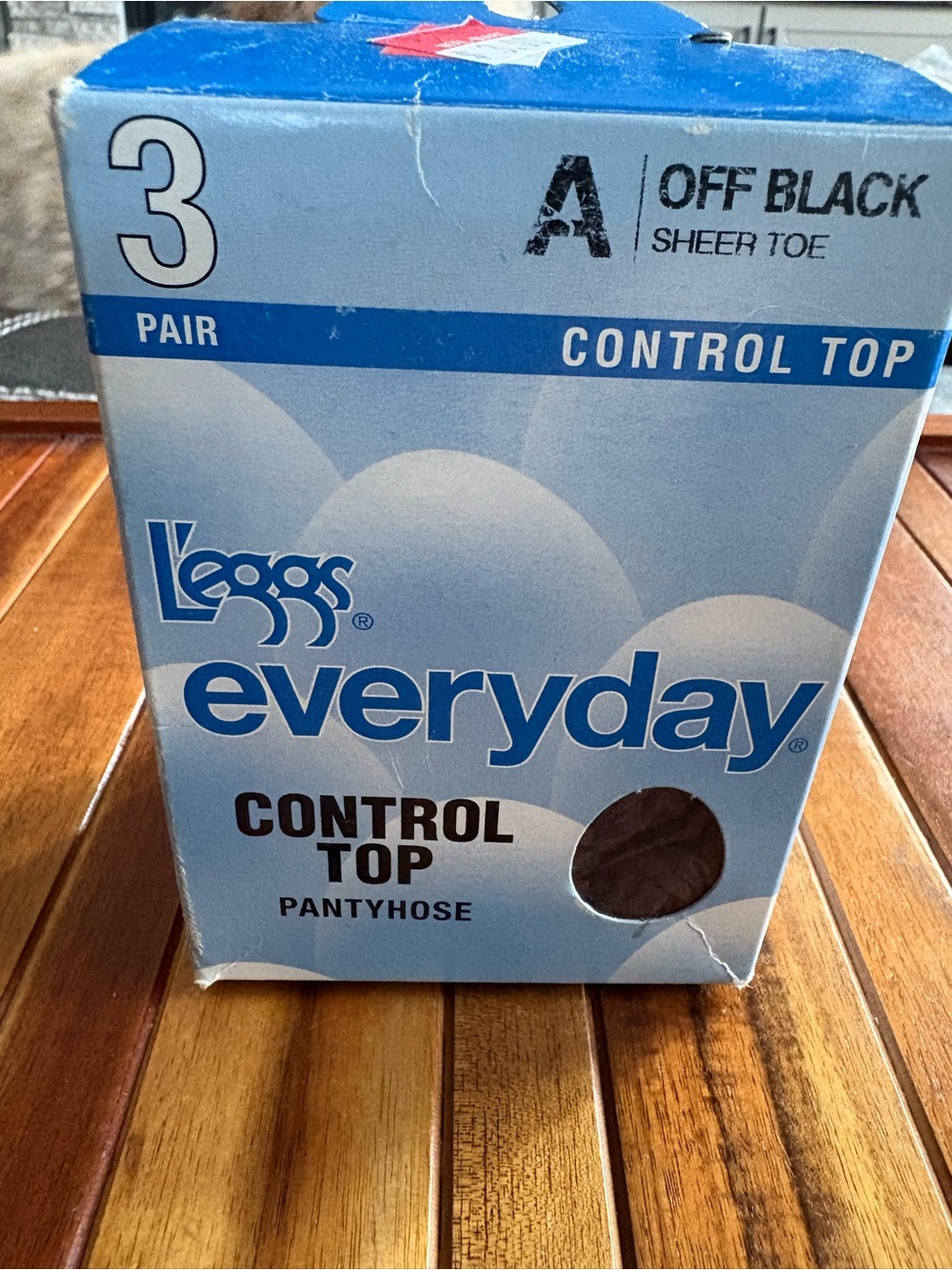 Leggs Size A Everyday Control Top Pantyhose Off Black Sheer Toe 3 Pair New Old